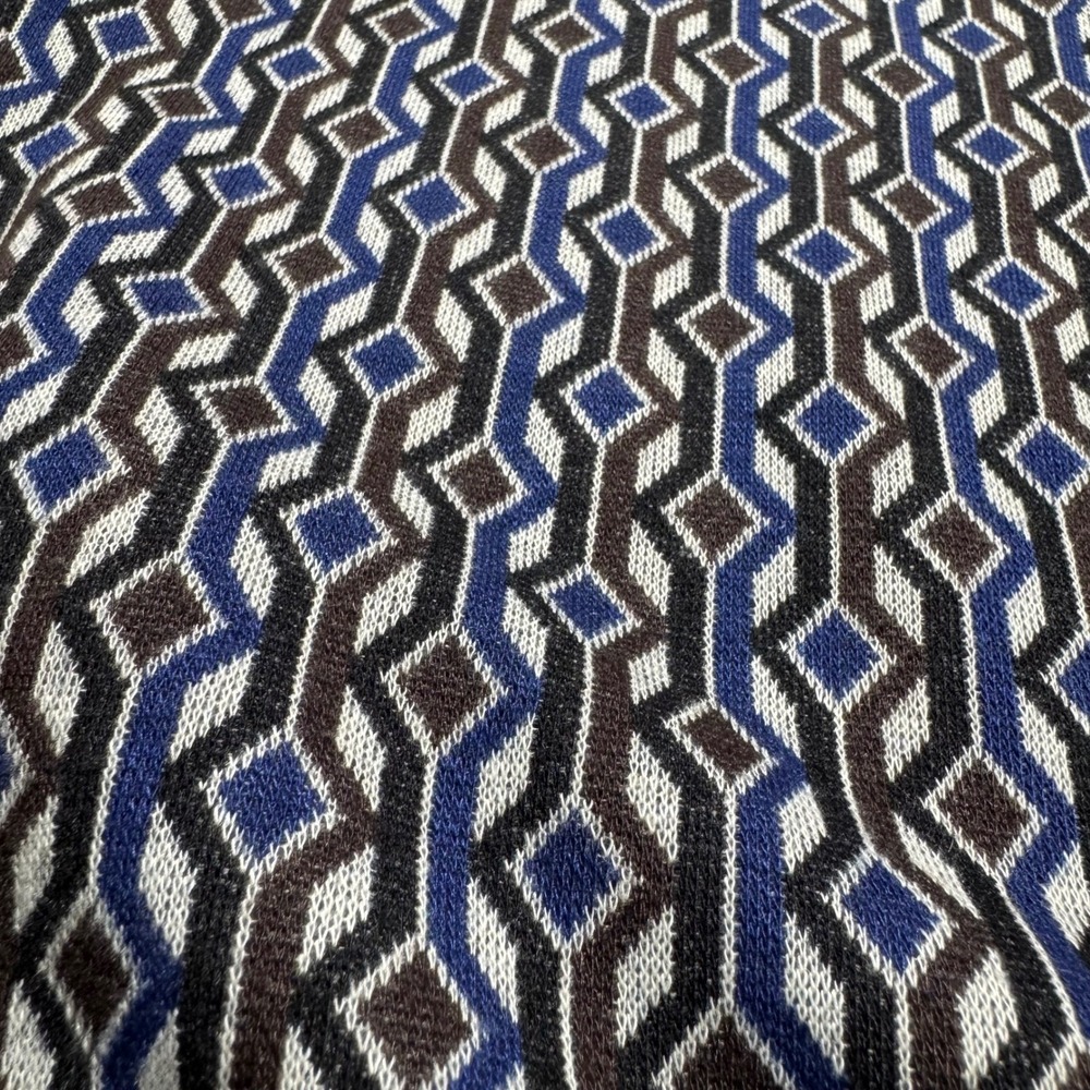 Zara Womens Pants Small Geometric 70s Retro Print High Waist Wide Leg Blue Brown - Picture 7 of 9